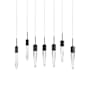 Avenue Lighting Aspen 7 Light 47" Wide LED Crystal Linear Pendant with Bubbled Crystal Shades Black
