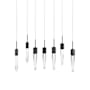 Avenue Lighting Aspen 7 Light 47" Wide LED Crystal Linear Pendant with Clear Crystal Shades Black