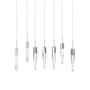 Avenue Lighting Aspen 7 Light 47" Wide LED Crystal Linear Pendant with Bubbled Crystal Shades Polished Chrome