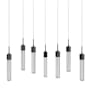Avenue Lighting Boa 7 Light 47" Wide LED Crystal Linear Pendant with Rock-Studded Glass Shades Black