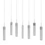 Avenue Lighting Boa 7 Light 47" Wide LED Crystal Linear Pendant with Rock-Studded Glass Shades Polished Chrome