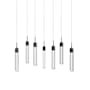 Avenue Lighting The Original Glacier 7 Light 47" Wide LED Crystal Linear Pendant with Bubbled Crystal Shades Black