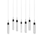 Avenue Lighting The Original Glacier 7 Light 47" Wide LED Crystal Linear Pendant with Snow Glass Shades Black