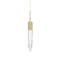 Avenue Lighting Aspen 2" Wide LED Crystal Mini Pendant with Bubbled Crystal Shade Brushed Brass