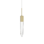 Avenue Lighting Aspen 2" Wide LED Crystal Mini Pendant with Clear Crystal Shade Brushed Brass