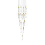Avenue Lighting Aspen 25 Light 28" Wide LED Crystal Multi Light Pendant with Bubbled Crystal Shades Brushed Brass
