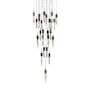 Avenue Lighting Aspen 25 Light 28" Wide LED Crystal Multi Light Pendant with Bubbled Crystal Shades Dark Bronze