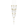 Avenue Lighting The Original Glacier 25 Light 28" Wide LED Crystal Multi Light Pendant with Bubbled Crystal Shades Brushed Brass
