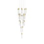 Avenue Lighting The Original Glacier 25 Light 28" Wide LED Crystal Multi Light Pendant with Clear Crystal Shades Brushed Brass