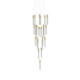 Avenue Lighting The Original Glacier 25 Light 28" Wide LED Crystal Multi Light Pendant with Snow Glass Shades Brushed Brass