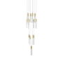 Avenue Lighting The Original Glacier 13 Light 20" Wide LED Crystal Multi Light Pendant with Bubbled Crystal Shades Brushed Brass