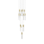 Avenue Lighting The Original Glacier 13 Light 20" Wide LED Crystal Multi Light Pendant with Clear Crystal Shades Brushed Brass