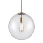 Avenue Lighting Delilah 14" Wide Pendant with Glass Shade Aged Brass