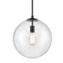 Avenue Lighting Delilah 14" Wide Pendant with Glass Shade Black
