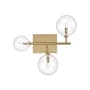 Avenue Lighting Delilah 3 Light 18" Tall Wall Sconce with Clear Glass Shades Aged Brass