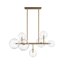 Avenue Lighting Delilah 7 Light 40" Wide Abstract Chandelier with Clear Glass Shades Aged Brass