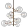 Avenue Lighting Delilah 12 Light 43" Wide Abstract Sputnik Chandelier with Glass Shades Aged Brass