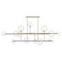 Avenue Lighting Delilah 16 Light 84" Wide Abstract Chandelier with Clear Glass Shades Aged Brass