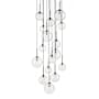 Avenue Lighting Delilah 16 Light 34" Wide Multi Light Pendant with Glass Shades Black / Clear Glass