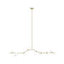 Avenue Lighting Hampton 10 Light 78" Wide Abstract Chandelier with Hand-Blown Glass Shades Brushed Brass / Clear Glass