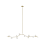 Avenue Lighting Hampton 10 Light 78" Wide Abstract Chandelier with Hand-Blown Glass Shades Brushed Brass / White Glass