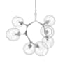 Avenue Lighting Fairfax Ave. 7 Light 30" Wide Abstract Chandelier with Hand-Blown Glass Shades Matte Chrome