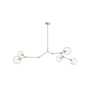Avenue Lighting Fairfax Ave. 5 Light 66" Wide Abstract Chandelier with Hand-Blown Glass Shades Brushed Brass