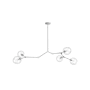 Avenue Lighting Fairfax Ave. 5 Light 66" Wide Abstract Chandelier with Hand-Blown Glass Shades Matte Chrome