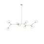 Avenue Lighting Fairfax Ave. 8 Light 78" Wide Abstract Chandelier with Hand-Blown Glass Shades Brushed Brass