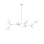 Avenue Lighting Fairfax Ave. 8 Light 78" Wide Abstract Chandelier with Hand-Blown Glass Shades Matte Chrome