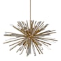 Avenue Lighting Palisades Ave. 6 Light 24" Wide Sputnik Chandelier Aged Brass / Champagne Glass