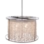 Avenue Lighting Soho 4 Light 24" Wide Drum Chandelier with Draped Moonstone Shade Polished Nickel Silver / Moon Rock Gem Nuggets