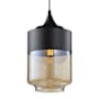 Avenue Lighting Robertson Blvd. 7" Wide Mini Pendant with Glass Shade Black / Bronze