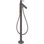 Axor Starck Floor Mounted Tub Filler with Built-In Diverter - Includes Hand Shower Brushed Black Chrome