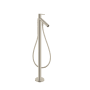 Axor Starck Floor Mounted Tub Filler with Built-In Diverter - Includes Hand Shower Brushed Nickel