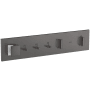 Axor ShowerComposition Thermostatic Valve Trim with Diverter, Volume Control and Integrated Hand Shower Holder for 3 Applications - Less Rough In Brushed Black Chrome