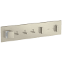 Axor ShowerComposition Thermostatic Valve Trim with Diverter, Volume Control and Integrated Hand Shower Holder for 3 Applications - Less Rough In Brushed Nickel