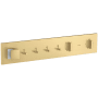 Axor ShowerComposition Thermostatic Valve Trim with Diverter, Volume Control and Integrated Hand Shower Holder for 4 Applications - Less Rough In Brushed Gold Optic