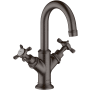 Axor Montreux 1.2 GPM Single Hole Small Bathroom Faucet with Drain Assembly - Engineered in Germany, Limited Lifetime Warranty Brushed Black Chrome