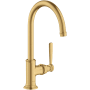 Axor Montreux 1.2 (GPM) Single Hole High-Arch Bathroom Faucet - Engineered in Germany, Limited Lifetime Warranty Brushed Gold Optic