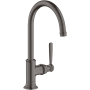 Axor Montreux 1.2 (GPM) Single Hole High-Arch Bathroom Faucet - Engineered in Germany, Limited Lifetime Warranty Brushed Black Chrome