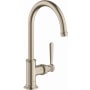 Axor Montreux 1.2 (GPM) Single Hole High-Arch Bathroom Faucet - Engineered in Germany, Limited Lifetime Warranty Brushed Nickel