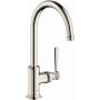 Axor Montreux 1.2 (GPM) Single Hole High-Arch Bathroom Faucet - Engineered in Germany, Limited Lifetime Warranty Polished Nickel