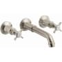 Axor Montreux 1.2 GPM Wall Mounted Widespread Bathroom Faucet with Cross Handles Less Valve and Drain Assembly - Engineered in Germany, Limited Lifetime Warranty Brushed Nickel