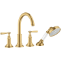 Axor Montreux Deck Mounted Roman Tub with Built-In Diverter with Hand Shower - Engineered in Germany, Limited Lifetime Warranty Brushed Gold Optic