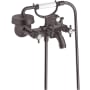 Axor Montreux Wall Mounted Tub Filler with Built-In Diverter and Cross Handles with Hand Shower - Engineered in Germany, Limited Lifetime Warranty Brushed Black Chrome