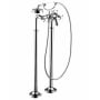 Axor Montreux Floor Mounted Tub Filler with Built-In Diverter and Cross Handles with Hand Shower - Engineered in Germany, Limited Lifetime Warranty Polished Nickel