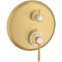 Axor Montreux Thermostatic Valve Trim with Integrated Volume Control Less Valve - Engineered in Germany, Limited Lifetime Warranty Brushed Gold Optic
