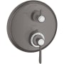 Axor Montreux Thermostatic Valve Trim with Integrated Volume Control Less Valve - Engineered in Germany, Limited Lifetime Warranty Brushed Black Chrome