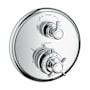 Axor Montreux Thermostatic Valve Trim Only with Cross Handle, Integrated Diverter and Volume Control for 2 Applications - Less Rough In Chrome